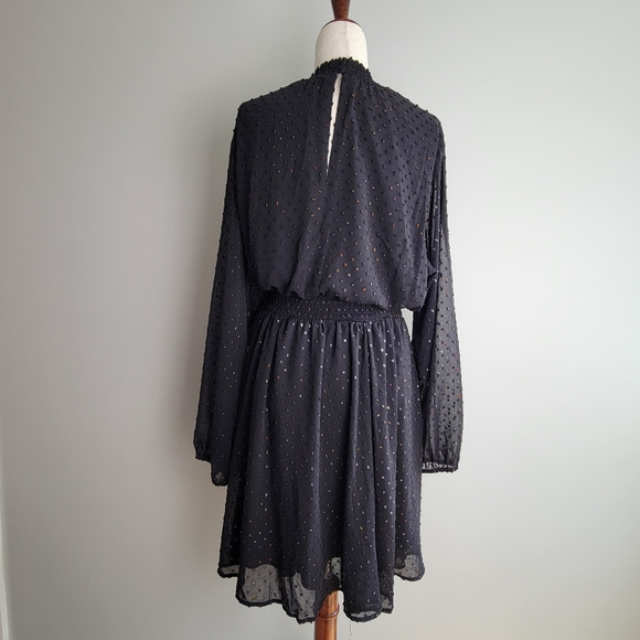 Torrid Mini Clup Dot Blouson Long Sleeve Dress SZ 2 - Picture 4 of 16